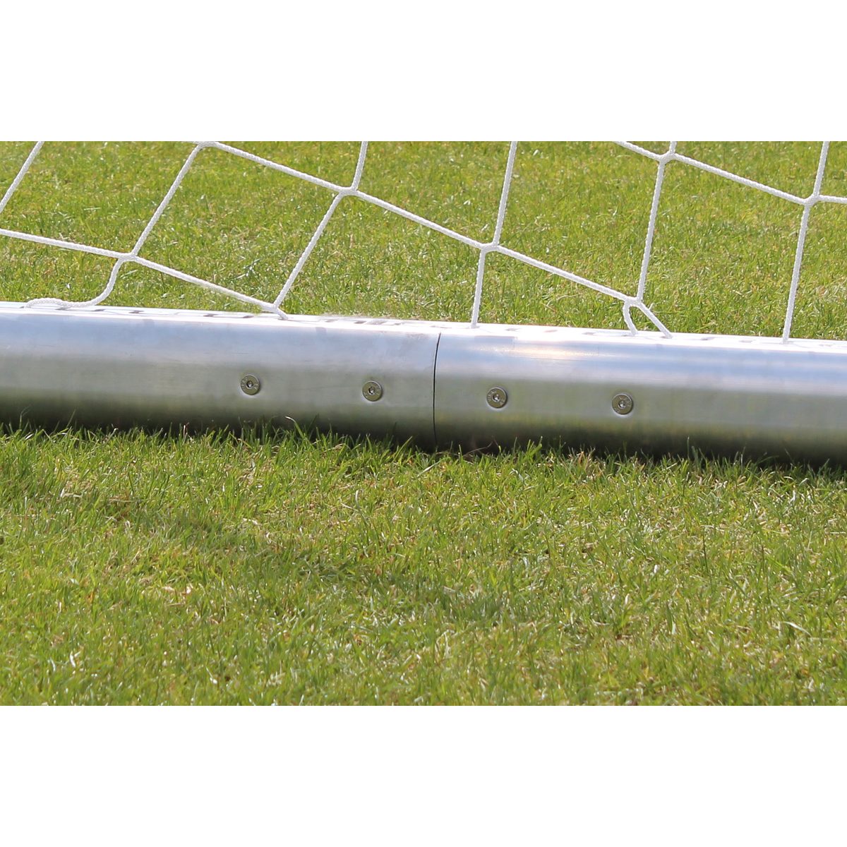 Stadion-Fußballtor, 7,32 x2,44m, mobil, freistehend, eckverschweißt, weiß, mit freier Netzaufhängung, EN-748-Typ – Produktfoto 3