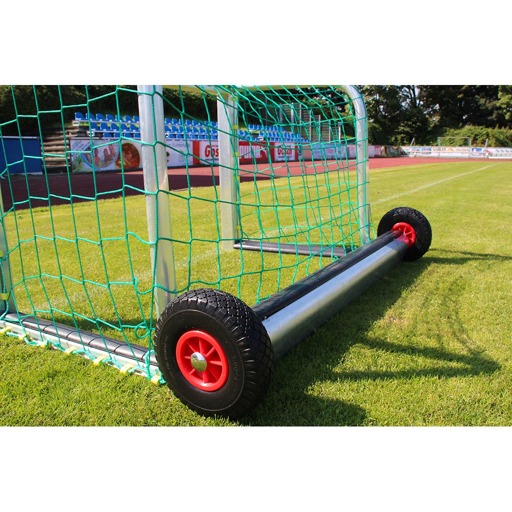 Safety-Minitor (Streetball) 240 x 160 cm, freistehend, EN 16579, vollverschweißt, mit Players-Protect und Transportrollen, zur Sandbefüllung – Produktfoto 3