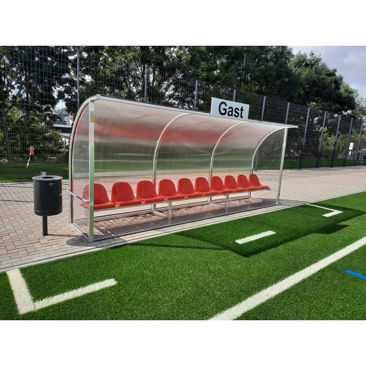 Spielerkabine Champion, 5,0 m breit - 10 Sitze – Produktfoto 3