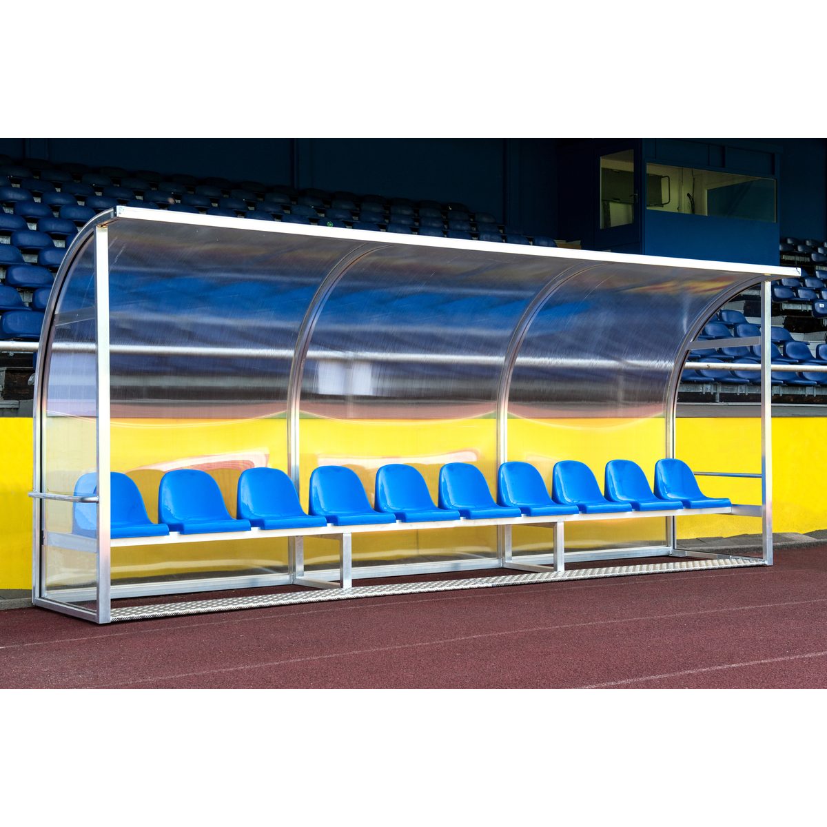 Spielerkabine Champion, 2,5 m breit - 5 Sitze – Produktfoto