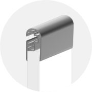 Eckpfosten, oval, 4,0 m ü. Boden, Aluminium, – Produktfoto