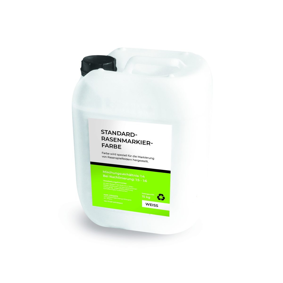 Rasenmarkierfarbe 15-kg-Behälter – Produktfoto