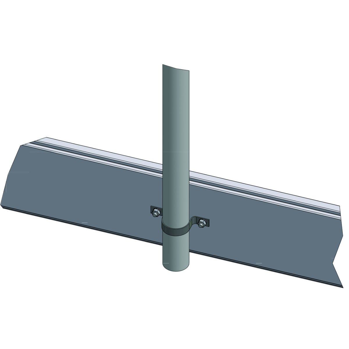 Prallschutzbohle aus Aluminium 20 cm hoch, mit Schallschutz aufgeklebt aus PU – Produktfoto