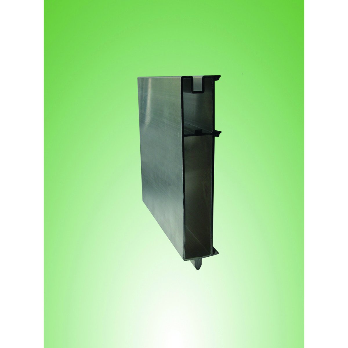 Prallschutzbohle aus Aluminium 20 cm hoch, mit Schallschutz aufgeklebt aus PU, Profil beschichtet - (laufender Meter), fortlaufend montierb – Produktfoto 2