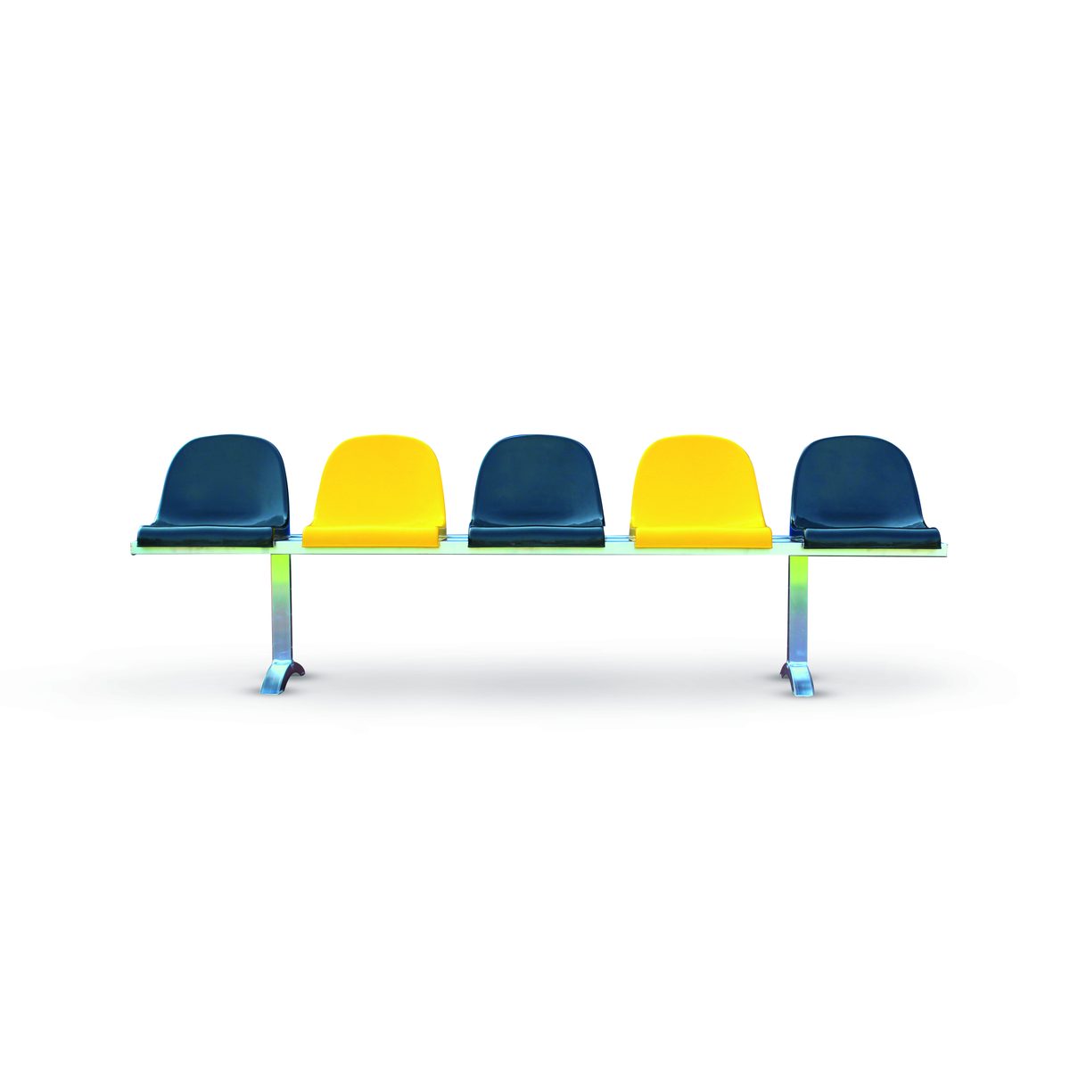 Sitzbank mit 5 Kunststoffsitzen – Produktfoto